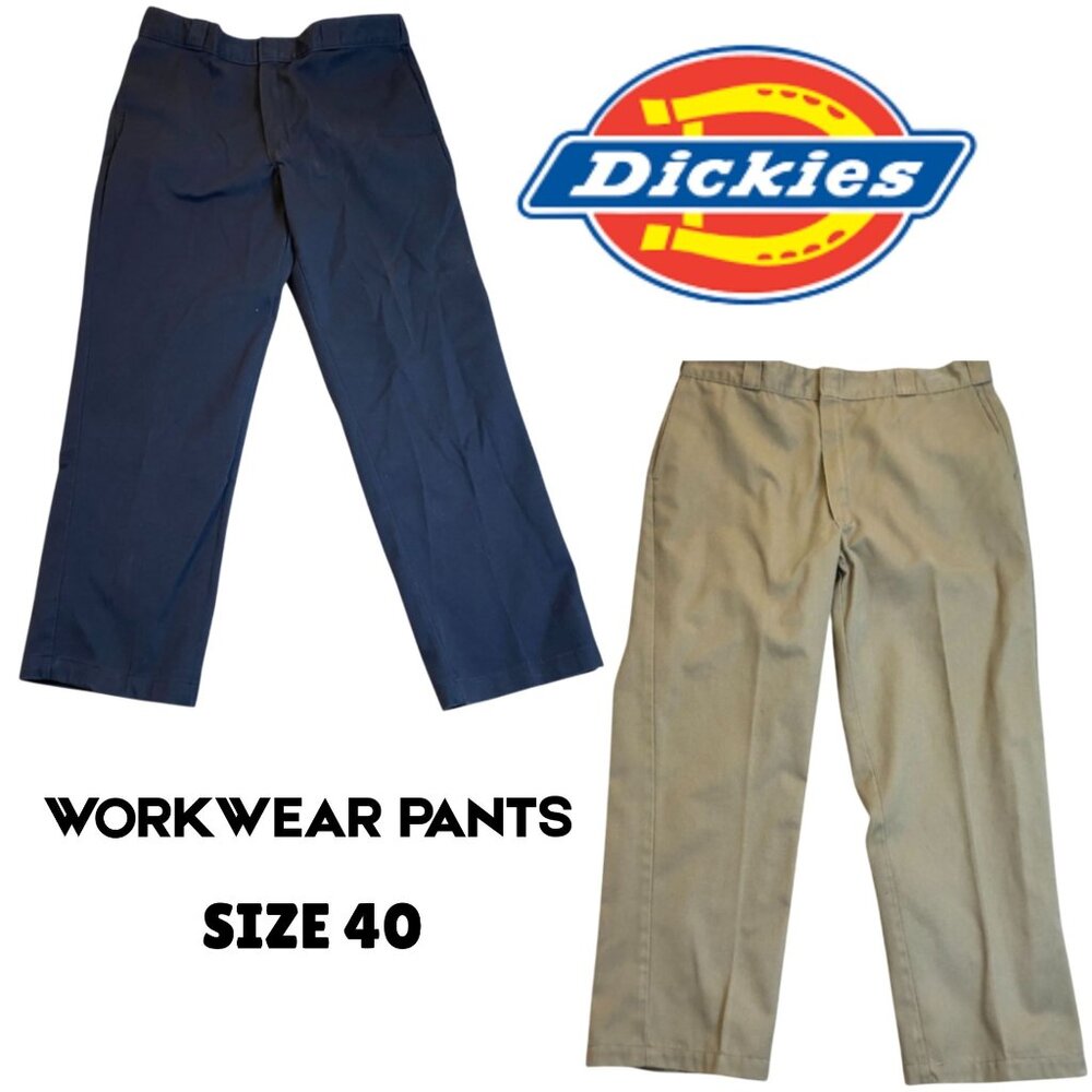 2 Dickies Mens Workwear Pants Size 40 Lot Of Two Straight Leg Classic Flat Front